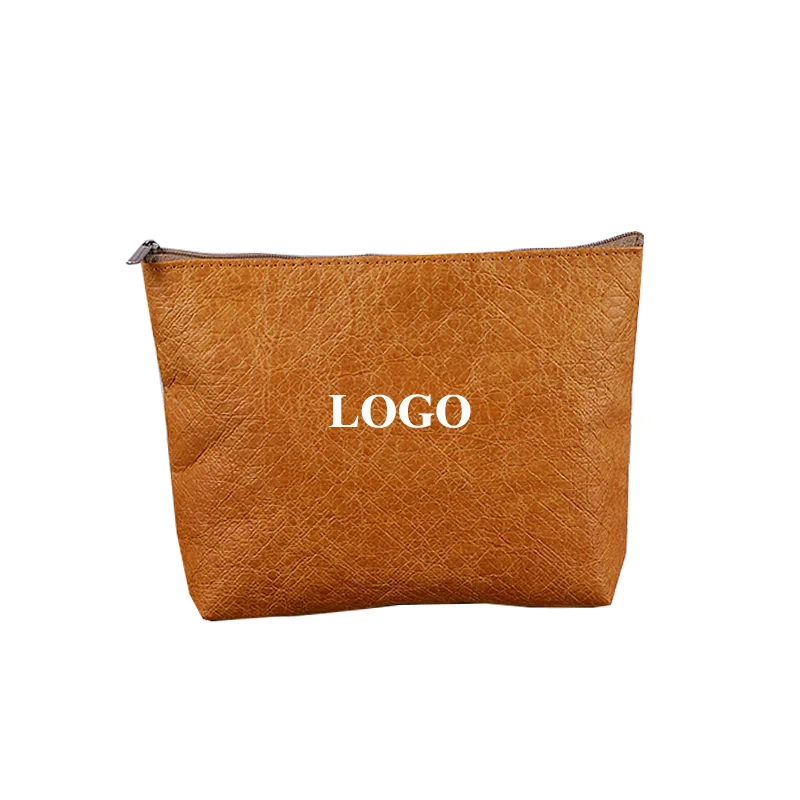Custom Dupont Paper Waterproof Bag Makeup Pouches Lightweight Tyvek Cosmetic Bag with Zipper