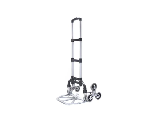 Multipurpose trolley A portable six-wheeled trolley that can be used to carry cargo and luggage