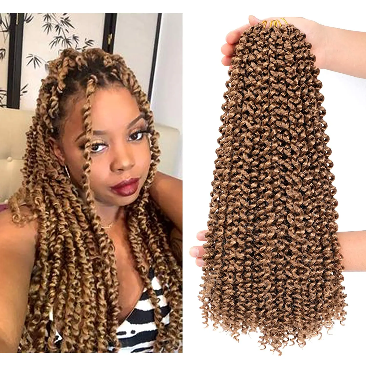 $1 crochet hair 18 inch water wave passion twist wavy braiding hair ombre Synthetic passion twist For Distressed Butterfly Locs