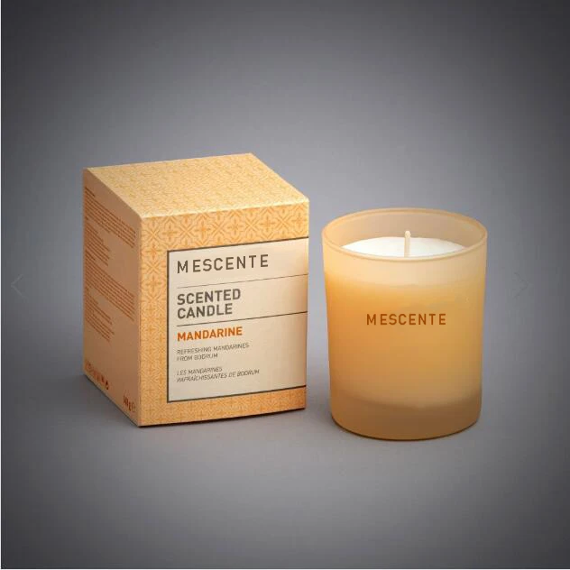 Mescente Luxury Customize Colors Frosted Glass Candle Fancy Scented Soy Wax Candles Christmas Decoration