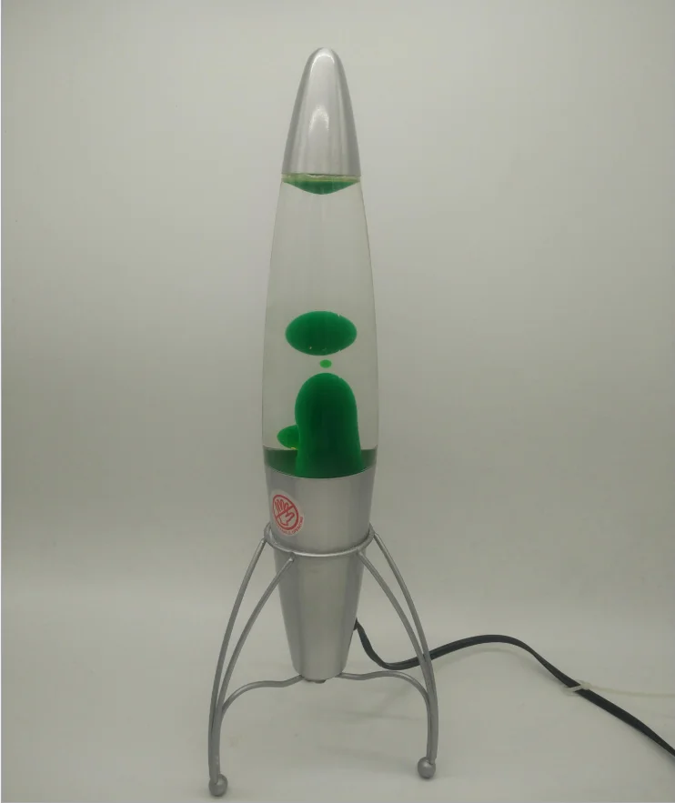 18 inch Creative Novelty Plastic Rocket Wax Lava Lamps Three Bracket Plastic Rocker Wax Lava Lights LED