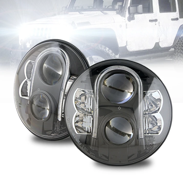 Tuff Plus round DOT 4x4 offroad led car headlights lamp 7 inch led headlight motorcycle automotive led headlights