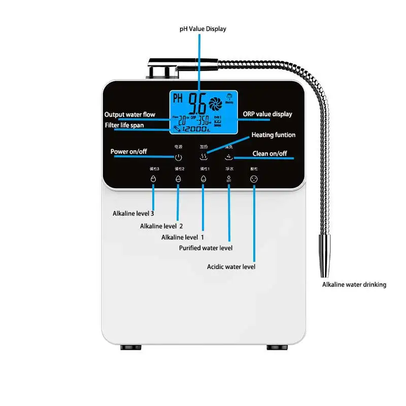 Household 5 Plates electrodes alkaline water machine ionized kangen water machine AL 808B