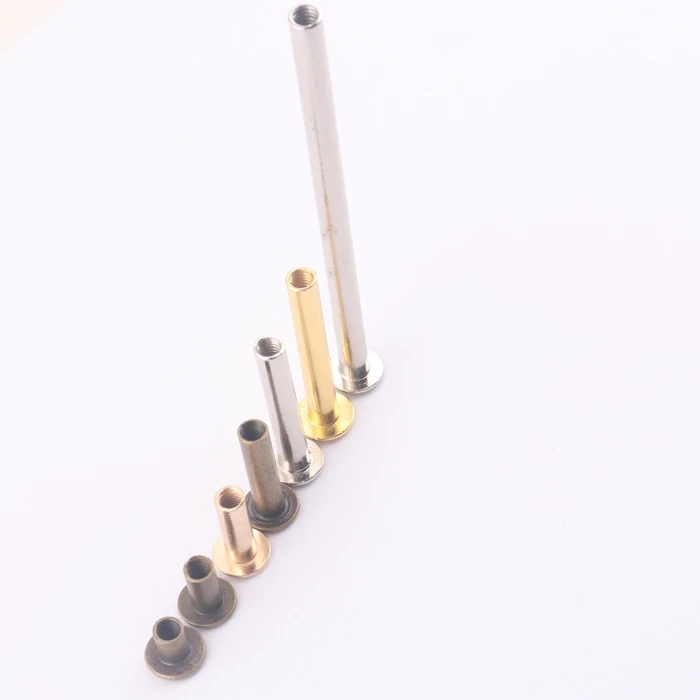 8cm Metal Round Flat Head Chicago Book Binding Screw for Leather Craft