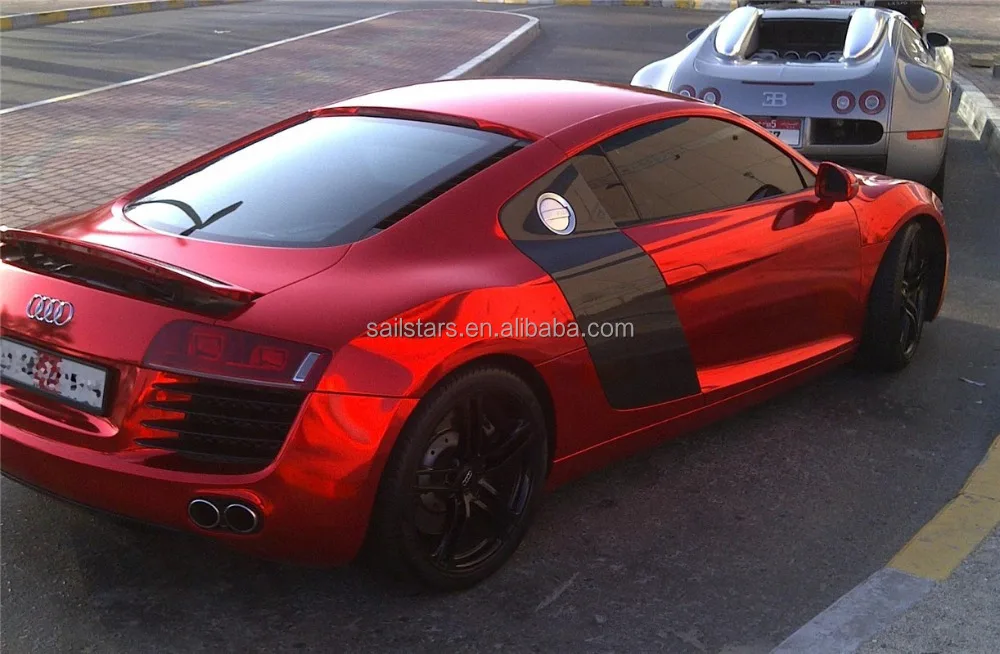 Best Quality Flexible Chrome Red Vinyl Folie Car Wrap Film For Car Styling Bubble Free