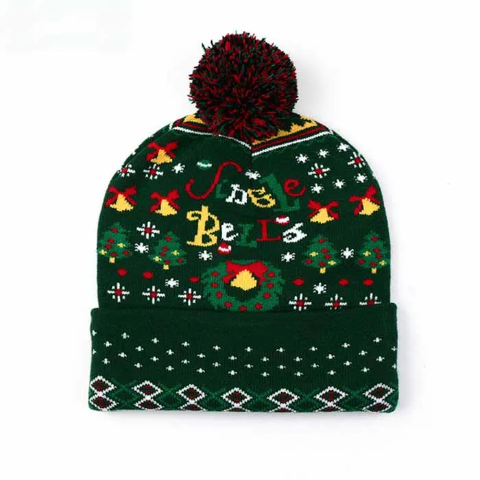 Christmas Knitted Jamaica Rasta Hemp Pompom Beanie Hat Joyseen For Men and Women
