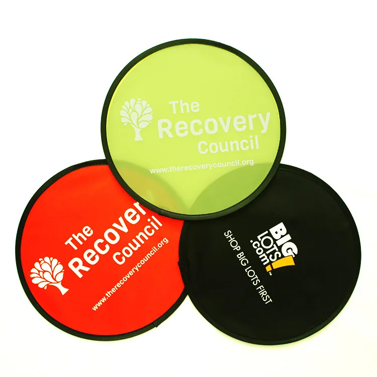 Wholesale Frisbee Customized Nylon Folding Hand Fan Foldable Outdoor Flying Disc