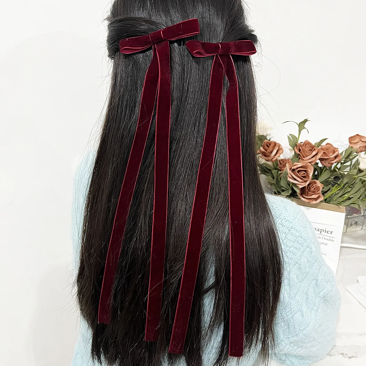 E-Magic Stock 16mm Velvet Ribbon Packaging Red Ribbon Decoration Gift Box Christmas Ribbon