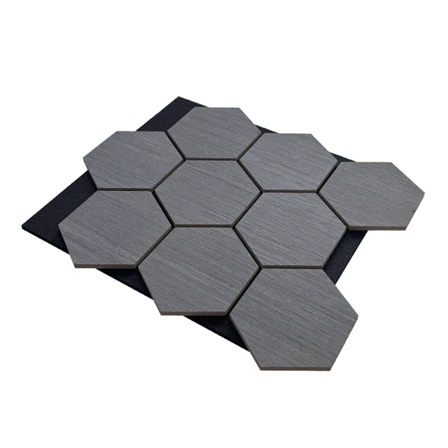 Interior Home Decoration Hexagon MDF Wood Veneer Wood Wall Panels Sheets Acoustic Panels