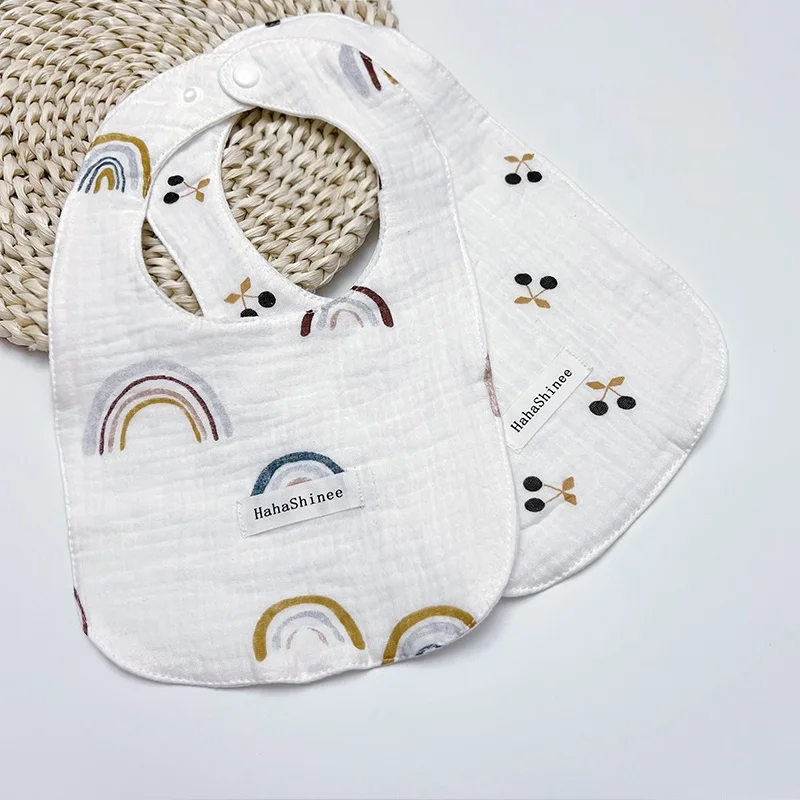 Ins Muslin Cotton U Shape Baby Soft Feeding Drool Infant Bibs Toddler Saliva Towel Feeding Burp
