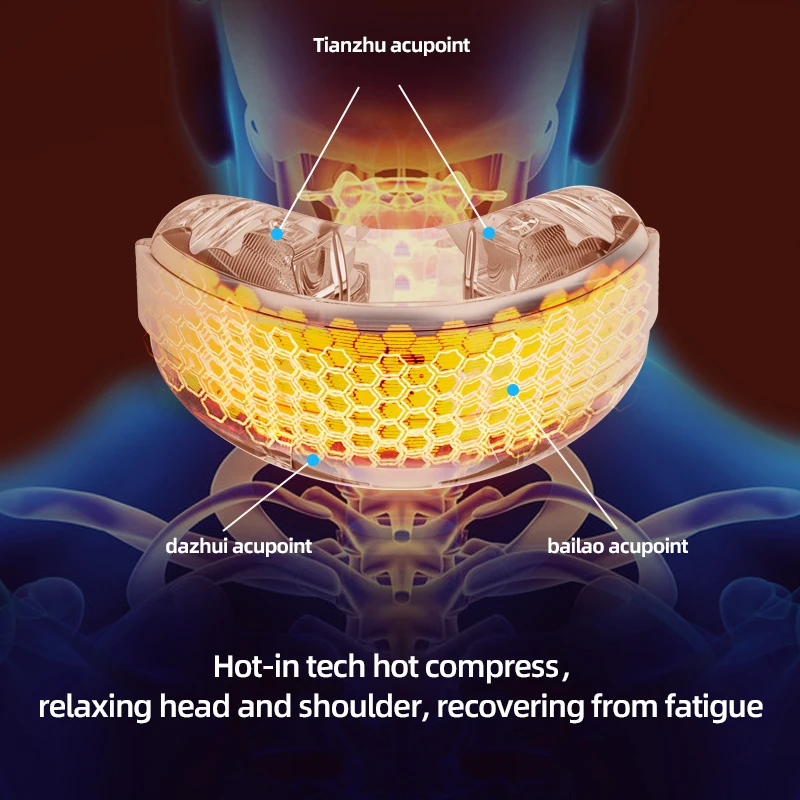 2024 HOT Good quality GAX Intelligent U-shaped car, plane and home brown heating shiatsu kneading travel neck massage X pillow