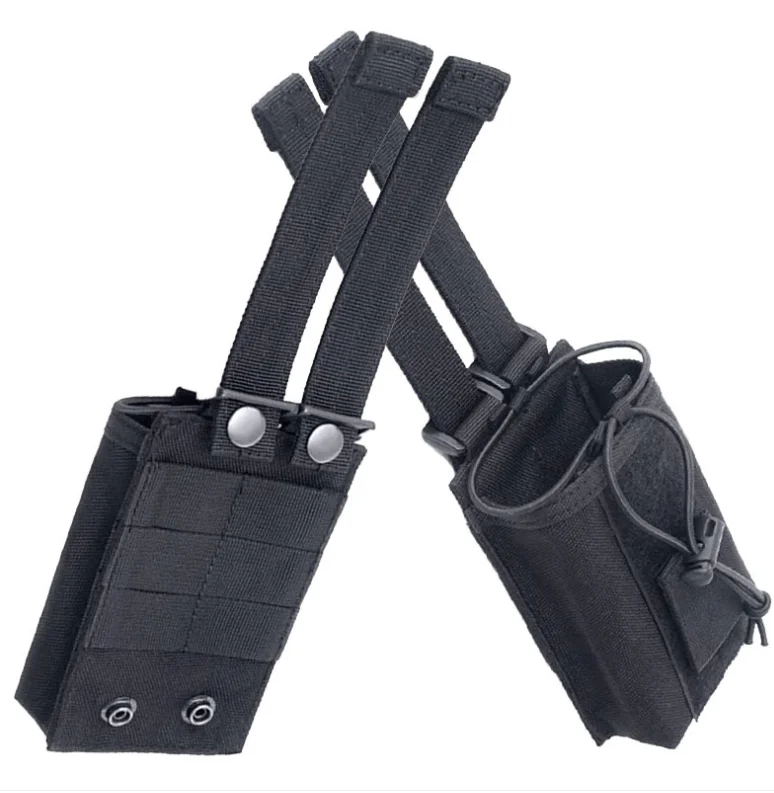 Tactical Radio Pouch Holder Radio Holster Heavy Duty Radios Pouch Bag for Two Ways Walkie Talkies