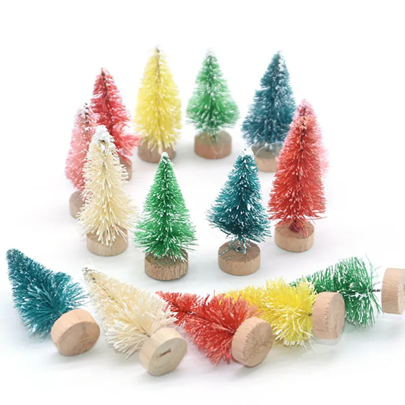 Multi-size Mini Small Christmas Tree Fake Pine Trees DIY Xmas Photo Prop For Christmas Party Table Decoration New Year Decor
