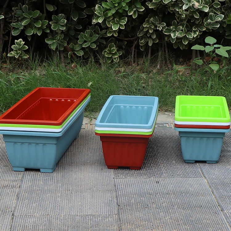 Hot Sale Products Rectangular Round Square Outdoor Garden Planting Plastic Trough Vegetable
