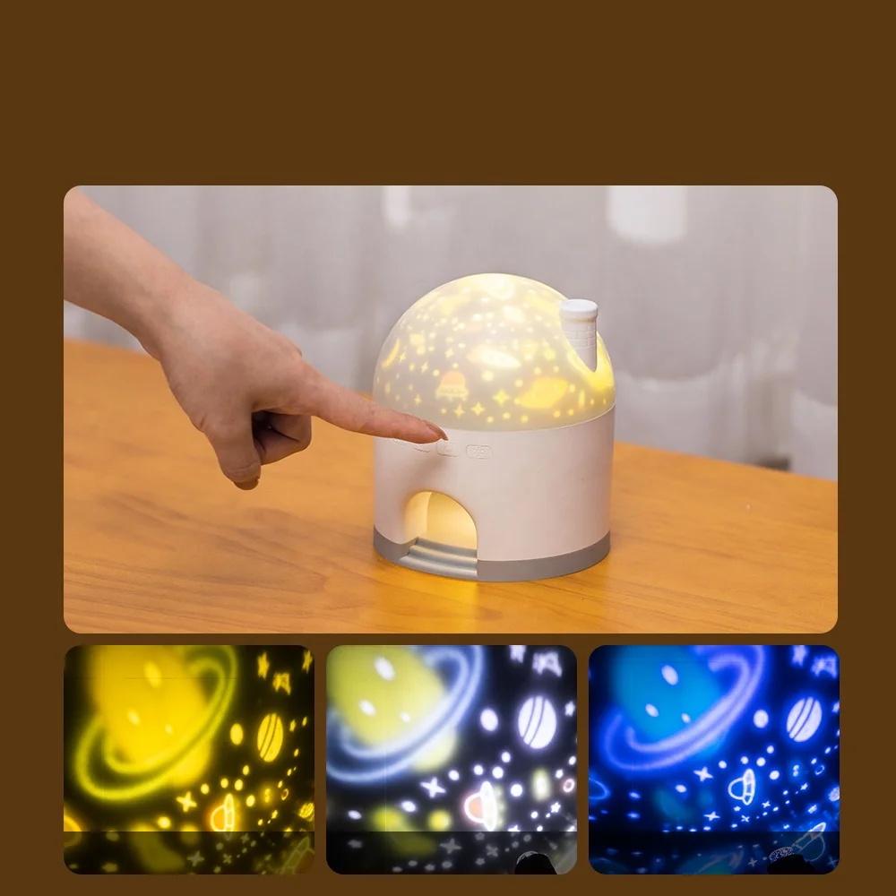 360 Degree Atmosphere Night Lamp Baby Girls Bedroom Decor Kids Night Light  Projector Star LED Nightlight