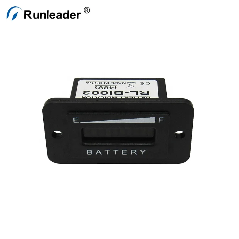 Runleader Battery Charge Discharge Indicator Meter For Golf Carts Digital LED State 12 V 24V 36V 48V 72V Three Color LED Light