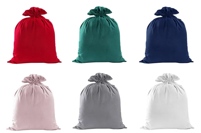 Wholesale Christmas Gift Bag Large Candy Gift Sack Christmas Velvet Drawstring Gift Bag Velvet Christmas Santa Sack