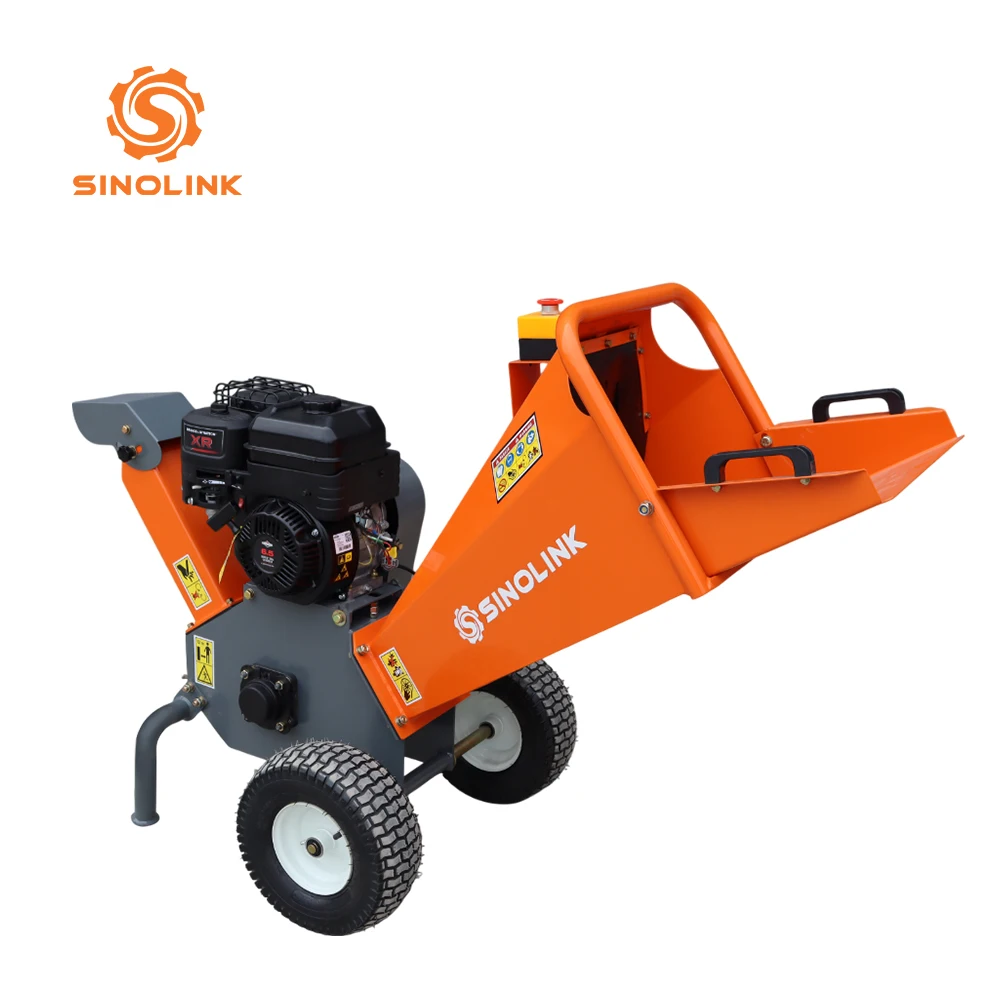 China High Efficiency Screw Wood Chippers Wood Chipper Power Motor Gas Engine Crusher 6.5HP Chipper Shredder for Wood