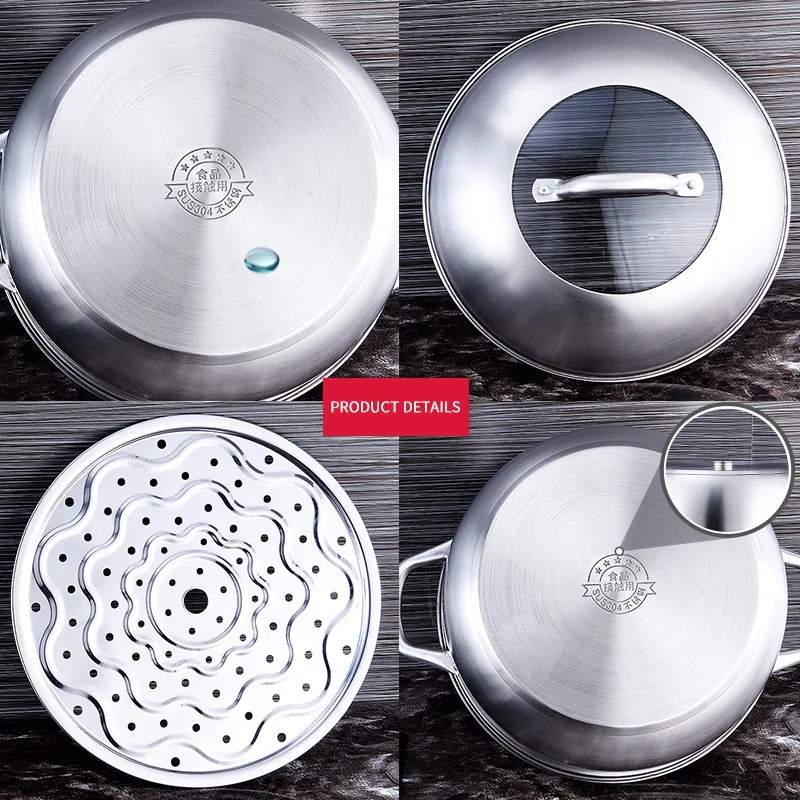 High performance stainless steel non stick large capacity kitchen cookware cooking steamer pot