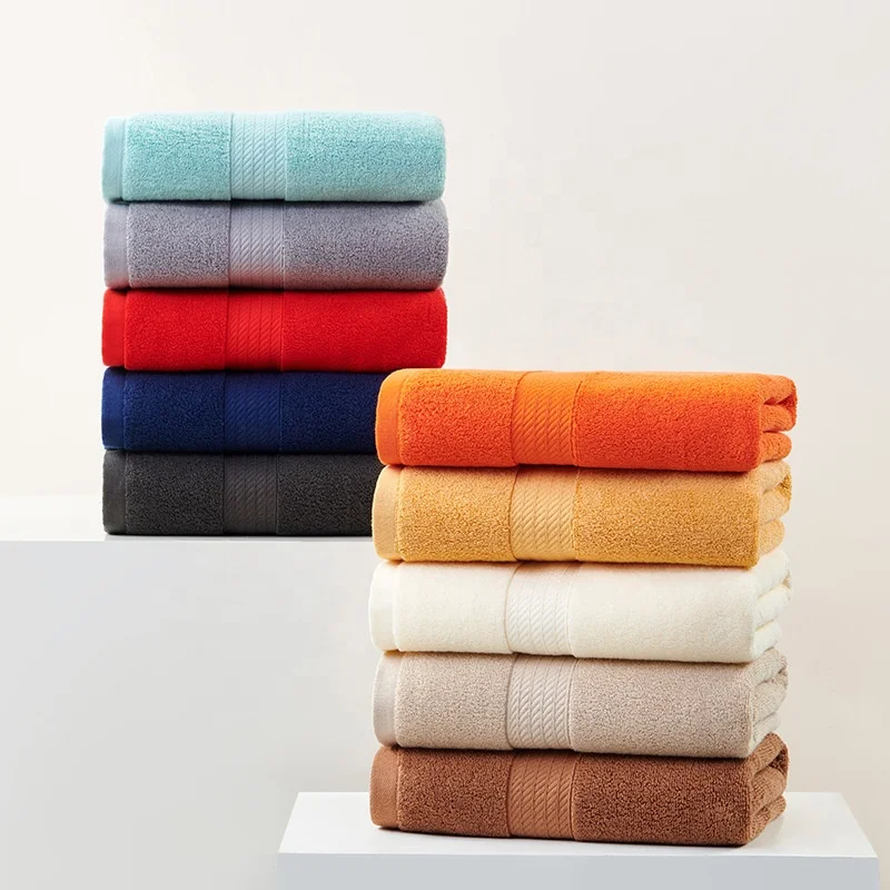 Luxury 100% combed 32s/2 Cotton Spa Hotel Custom Logo Solid Color Terry face hand bath sports 50x100cm Towel towel set towels