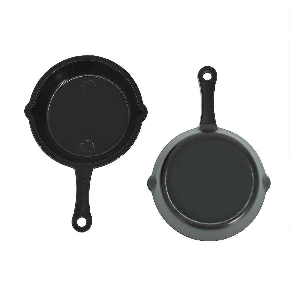 Kawaii Miniature Black Pan Doll House Kitchen Play Toys Pretend Food Accessories Fashion Earring Making Key Chain