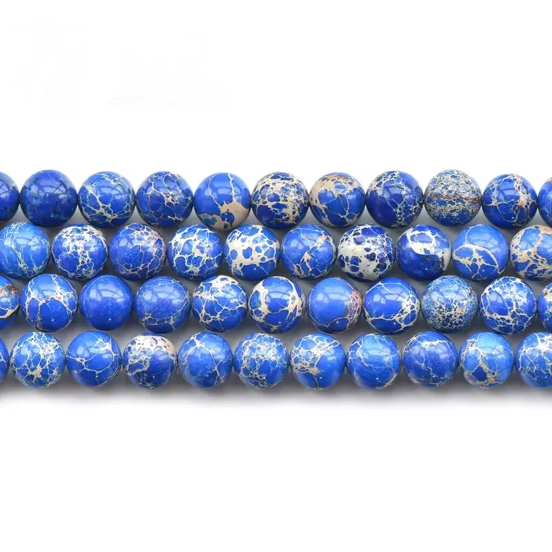 Wholesale Natural Loose Gemstones 4-12mm Blue Imperial Jasper Stone Beads for Jewelry Making