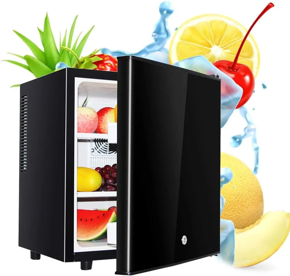 NE-202 30 liter black white foam door mini bar fridge hotel home room silent beverages cooling small refrigerator