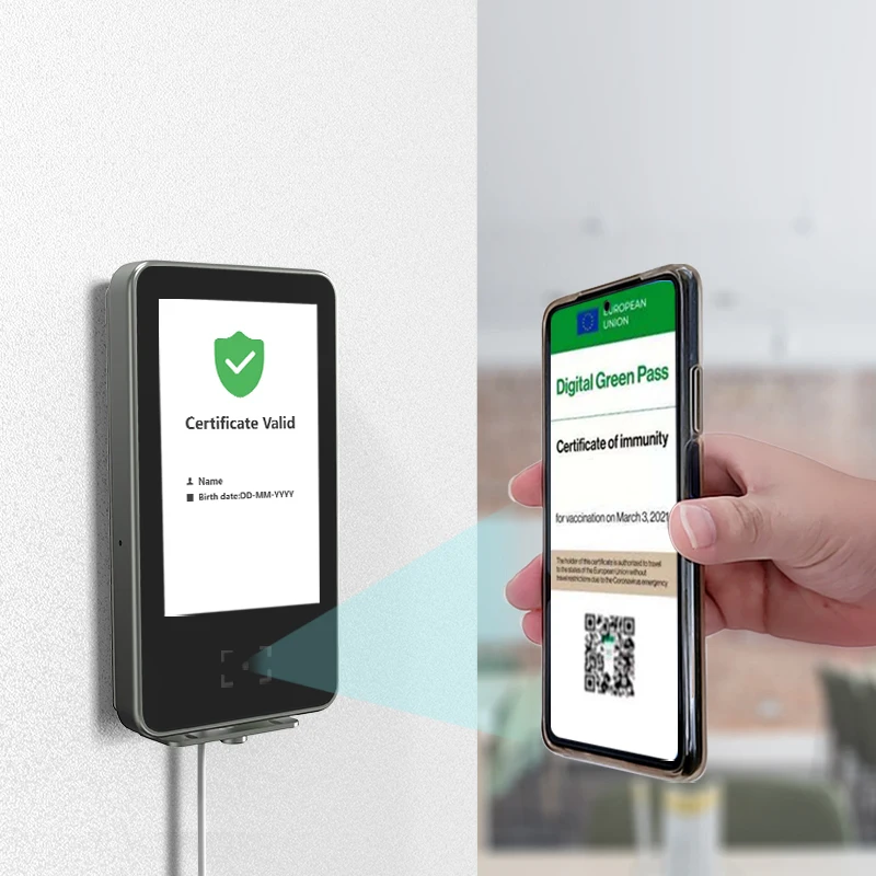 wifi portable wireless European Green pass qr reader machine for vaccination sanitary Certificate Scanner