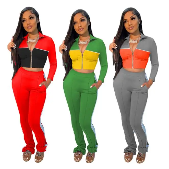 Women 2 Pieces Set Winter Wear 2020 Fashion Women Clothing Zipper Up Trouser & Pants Women Tracksuits Sets Clothes From China