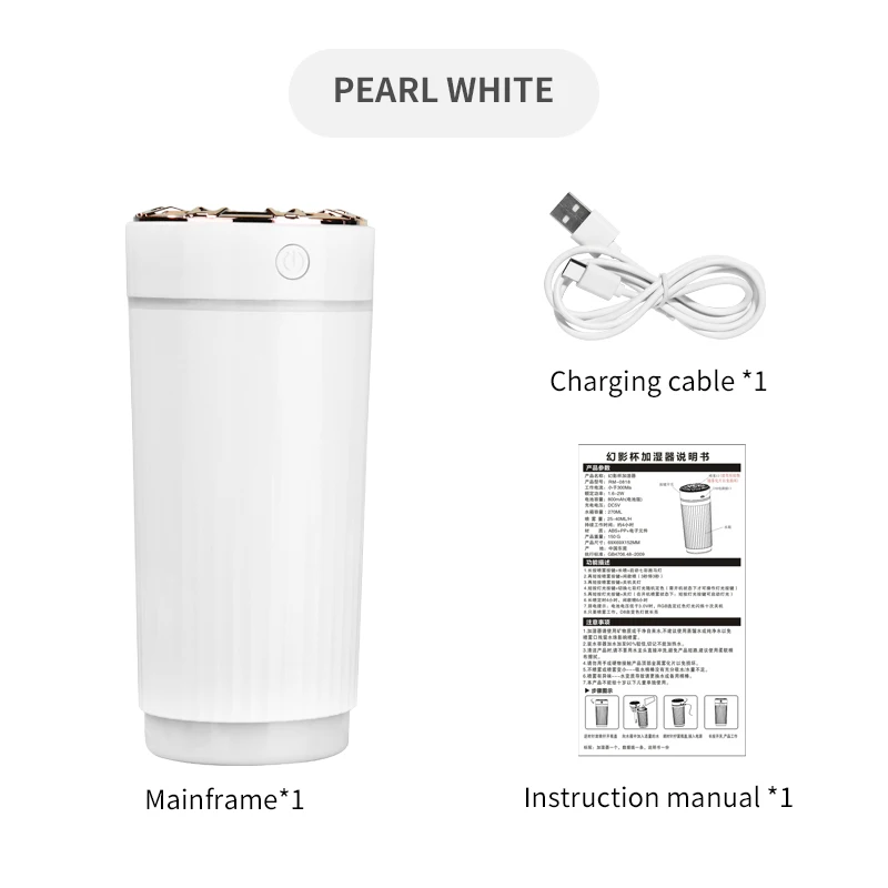 2023 Hot Selling Mini Room Atomizer Colorful LED Light Smart Ultrasonic Portable H2O Air Humidifier for Home Electric Powered