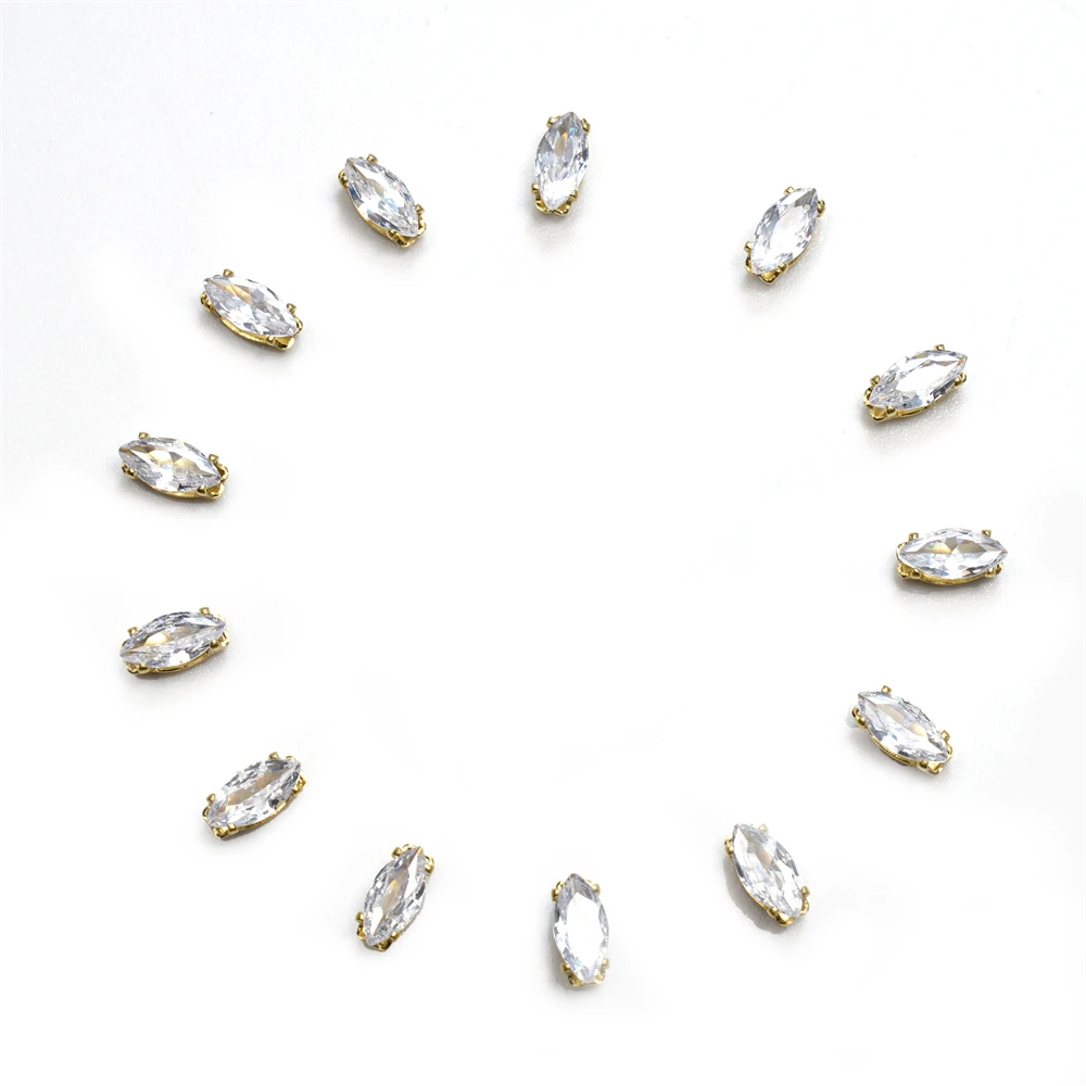 Hot Selling 100 PCS Rhinestone Cup Processing Accessories Horse Eye Shape Zircon Claw garment Accessories