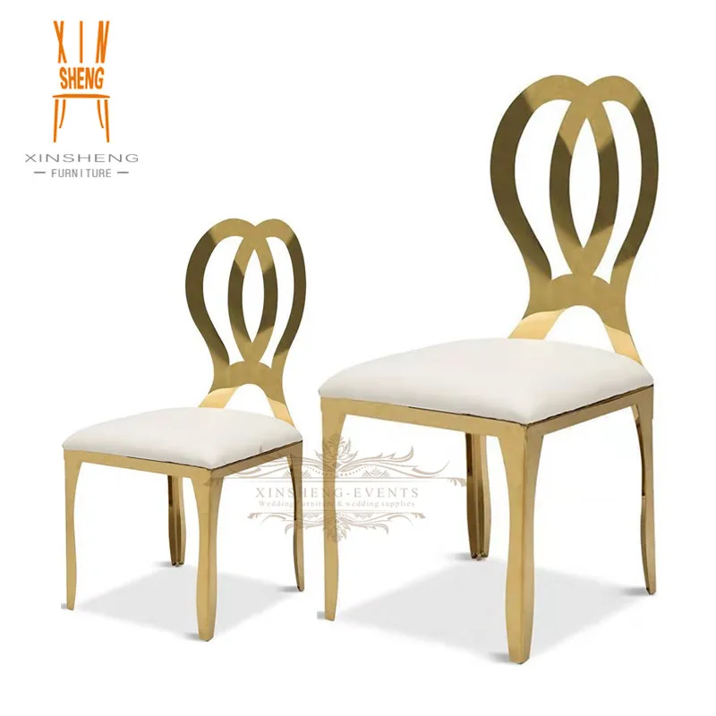 Fancy stainless steel butterfly back event gold wedding chairs