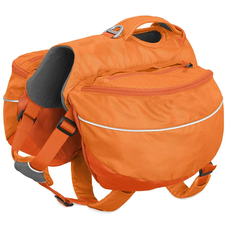 Походный рюкзак для собак популярный Лидер продаж флуоресцентный оранжевый прочный походный сумка-Седло крупных
