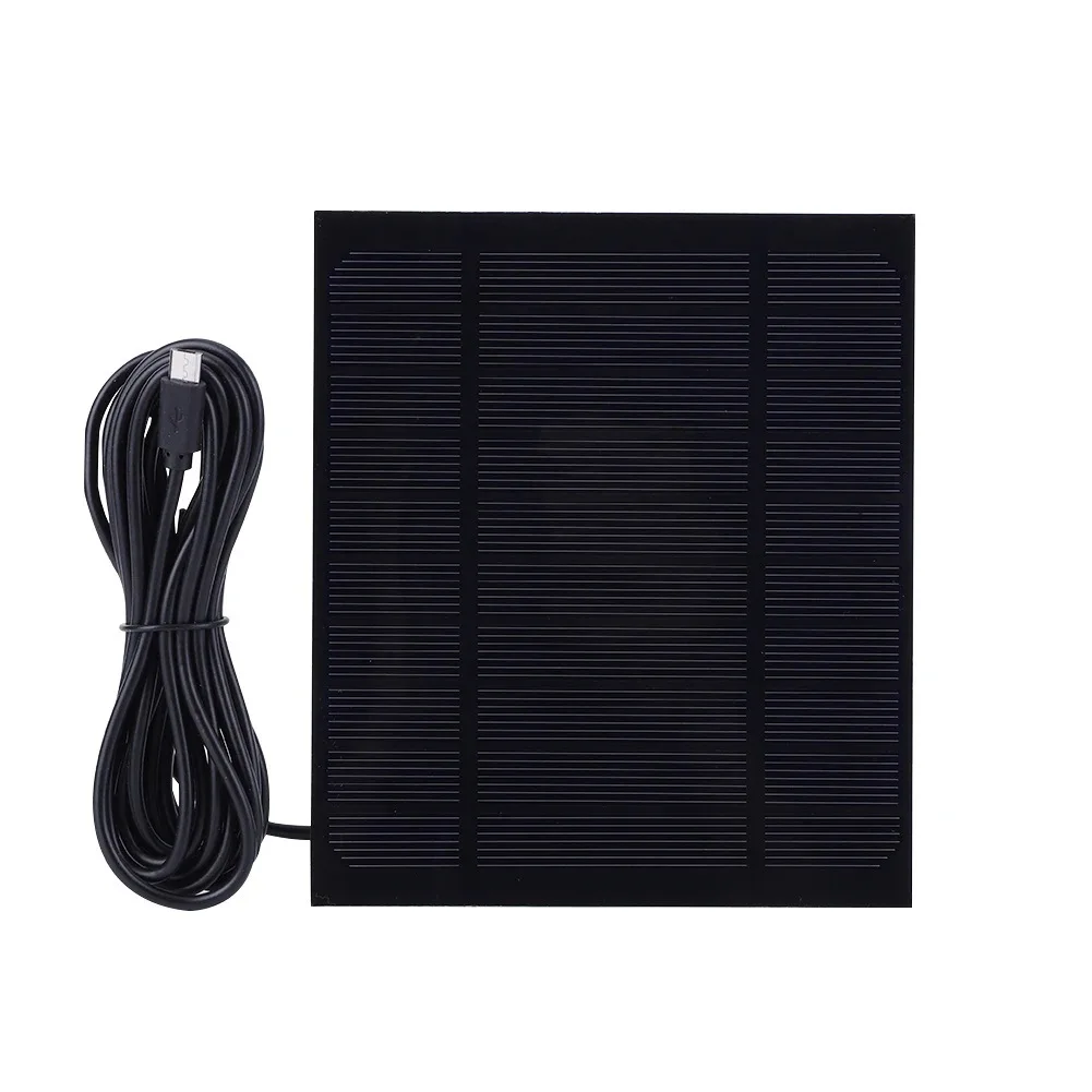 3.5W 5V ETFE Mini Solar Panels Monocrystalline Solar Cell with 3 Ports DC/Type-C/Micro USB for Lighting Monitoring System