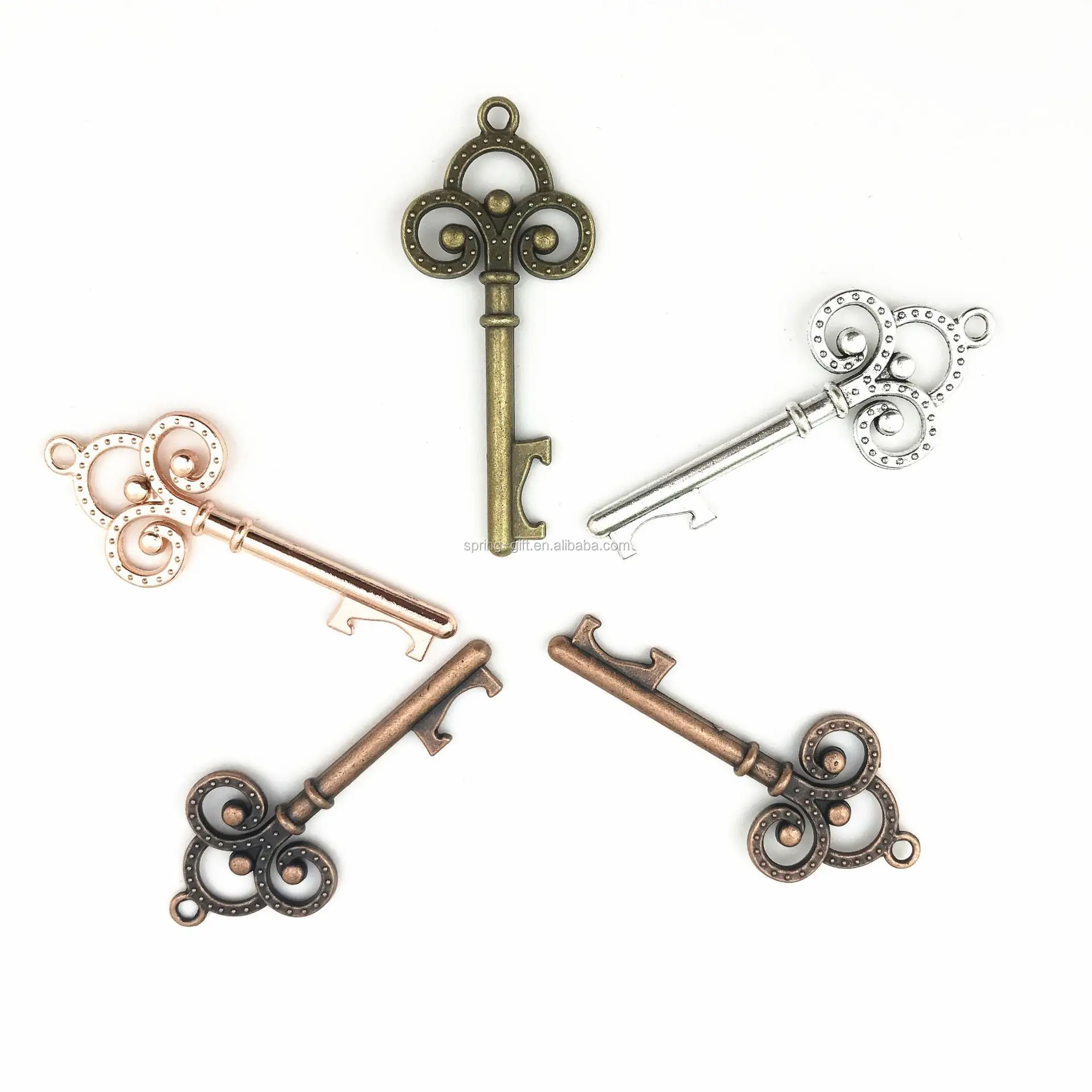 Promotional Gifts Wedding Favors Antique  Metal Key Shape Bottle Opener