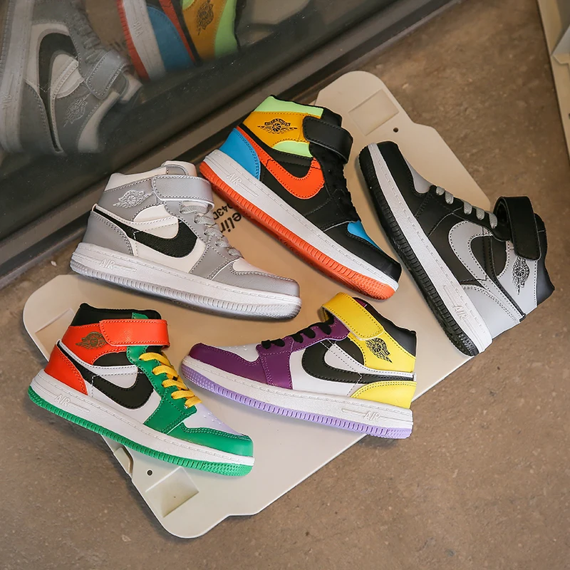 Корейская версия спортивной обуви с высоким верхом, детская спортивная обувь размеров 28-39, осенне-зимние модели 2021 года