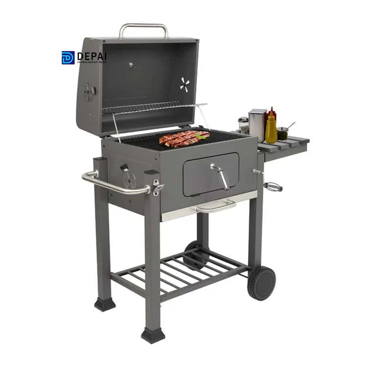 Outdoor Barbecue Grill Square Oven Portable BBQ Grills with Two Grilling Net