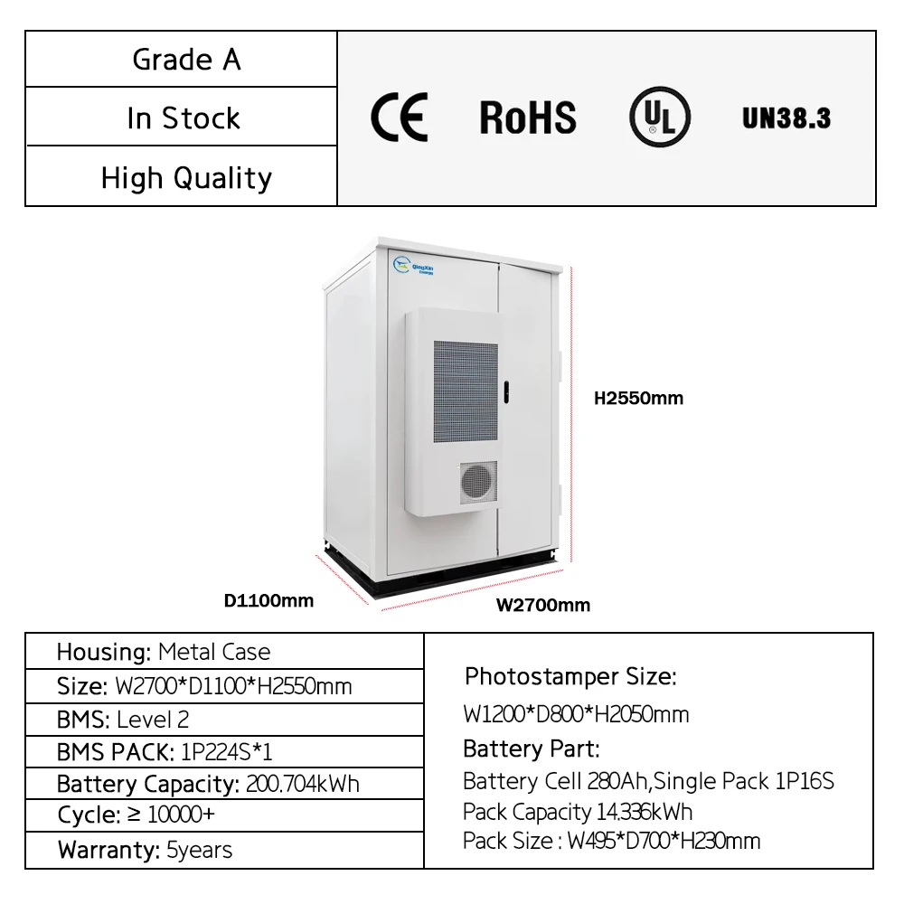 100kWh 200kWh Lithium batterie Lifepo4 Lithium Battery For Solar Power Storage