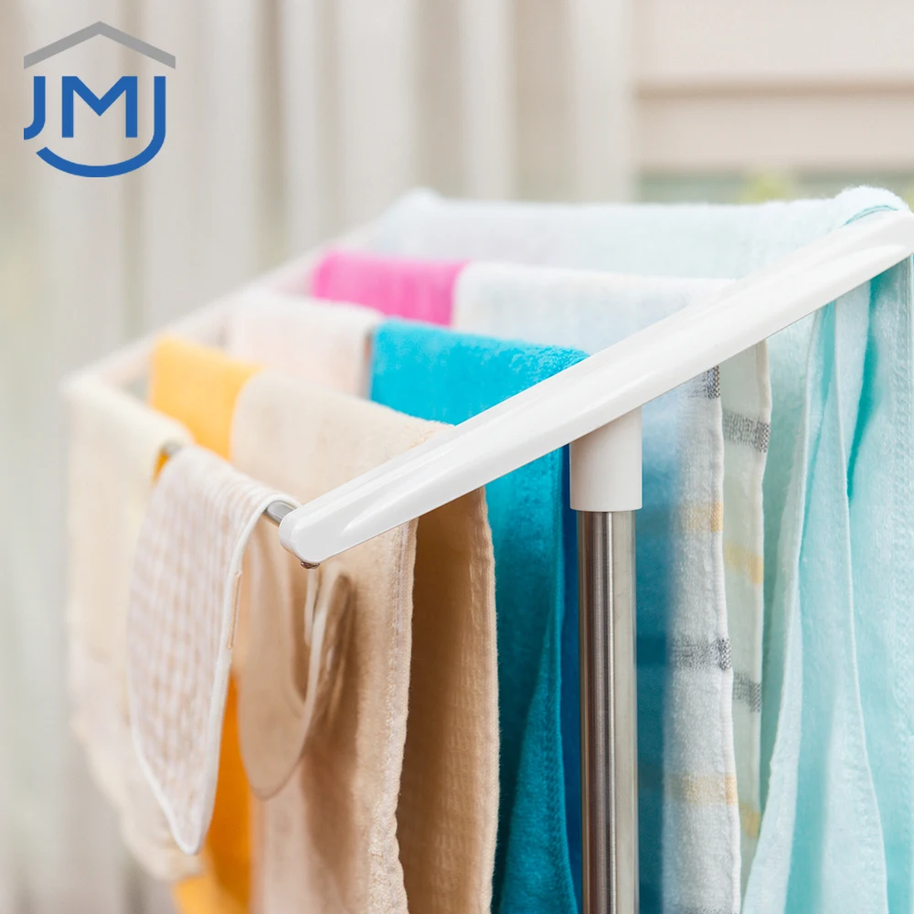 2021 JMJ Indoor Balcony Stainless Steel Stand Towel Shelf Bathroom Towel Rack