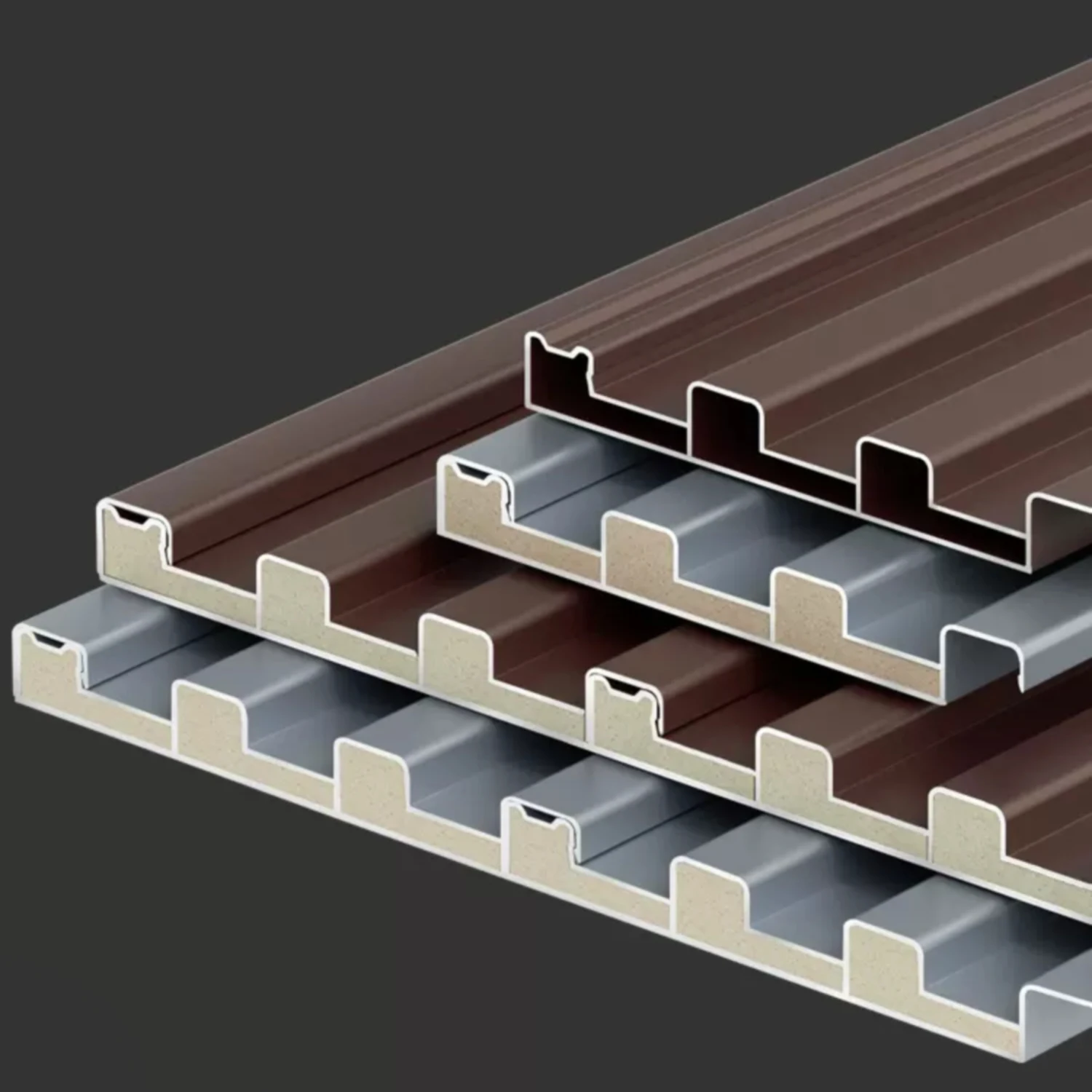 Панель ASA коэкструдированная внешняя wpc настенная наружная пластиковая композитная облицовка Водонепроницаемая рифленая стеновая панель