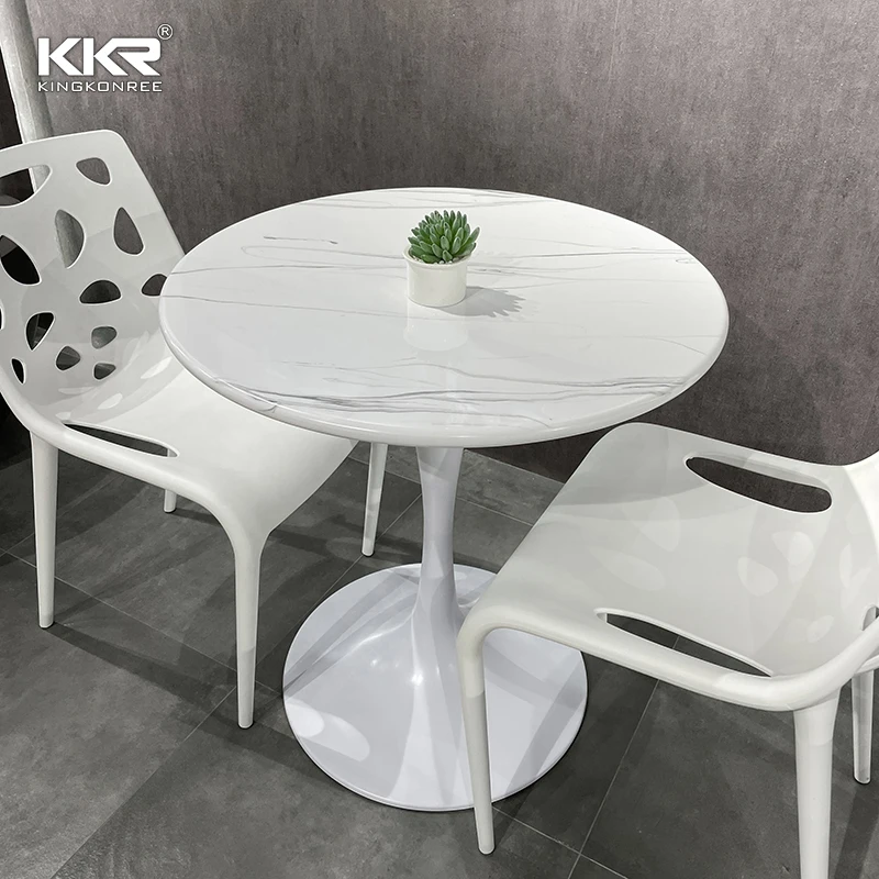 Fast-food restaurant table and seating Dining table with chairs marble top dining table