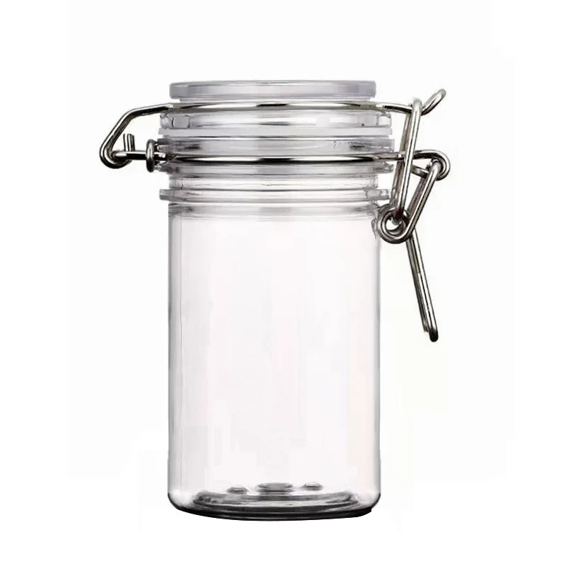 High Quality Classic Design Glass Storage Tank Snap-on Cover Jam Honey Candy Tea Coffee Cereal Grains Spice Jar Storage Kitchen