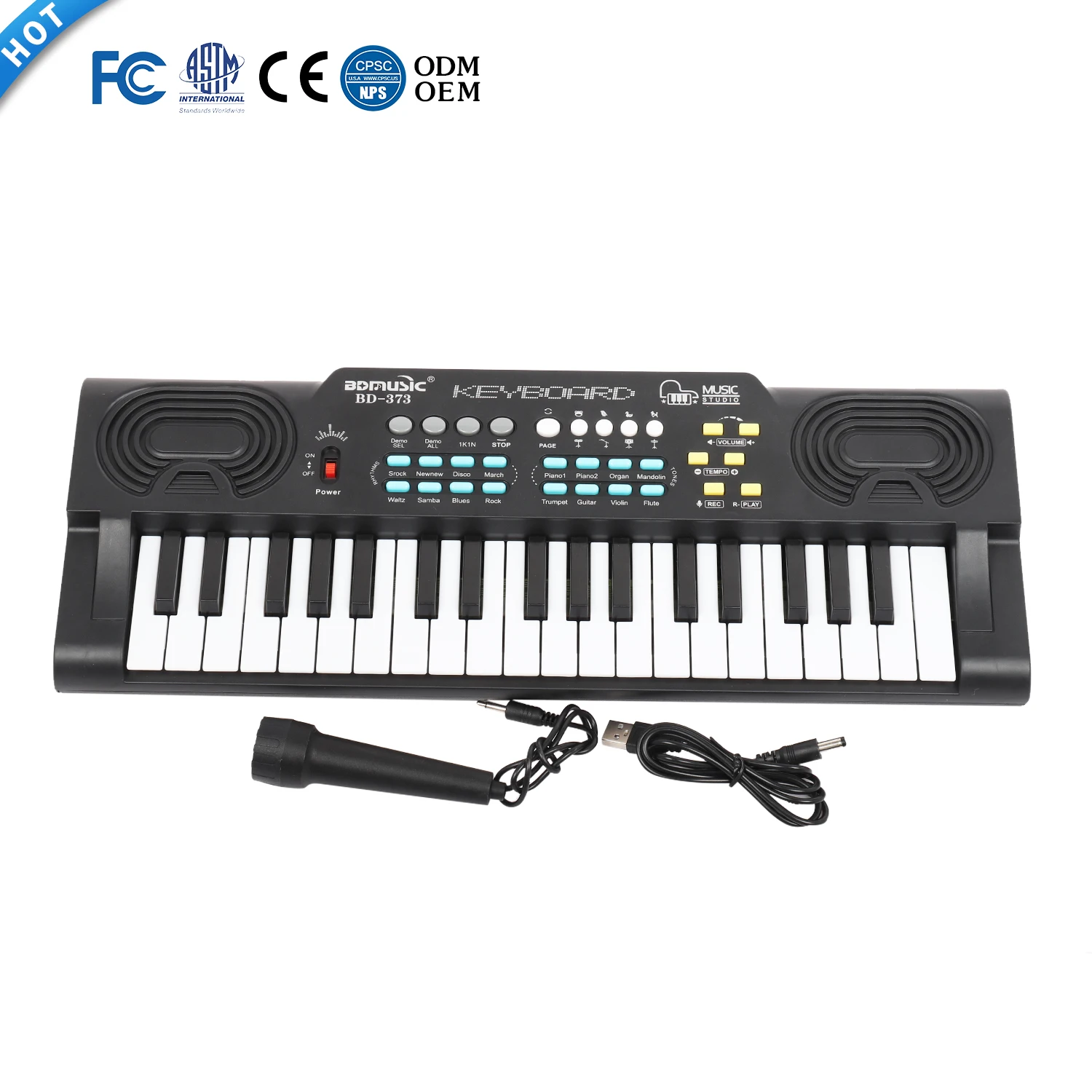 BDMUSIC Toy Electronic Organ 37 Keys music Keyboard Synthesizer Teclados Musical Plastic Toy Piano For Kids