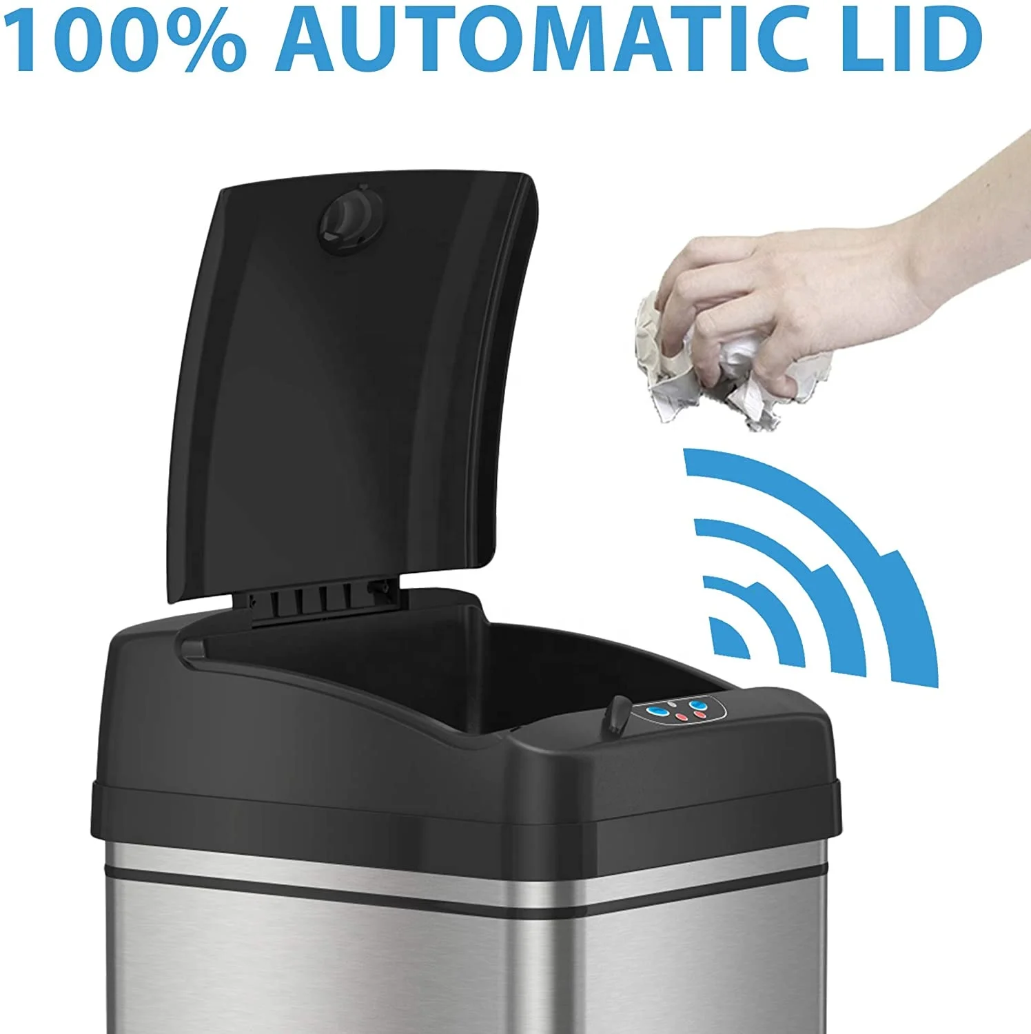 Supplier Wholesale Large Capacity Smart Automatic Stainless Steel Waste Garbage Recycle Bin Trash Can With Sensor Touch-Free