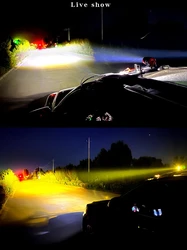 12V 15w Car SUV JEEP Truck ATV Scooter Motorcycle LED Aux Spotlight With White High Beam Amber Low Beam Light