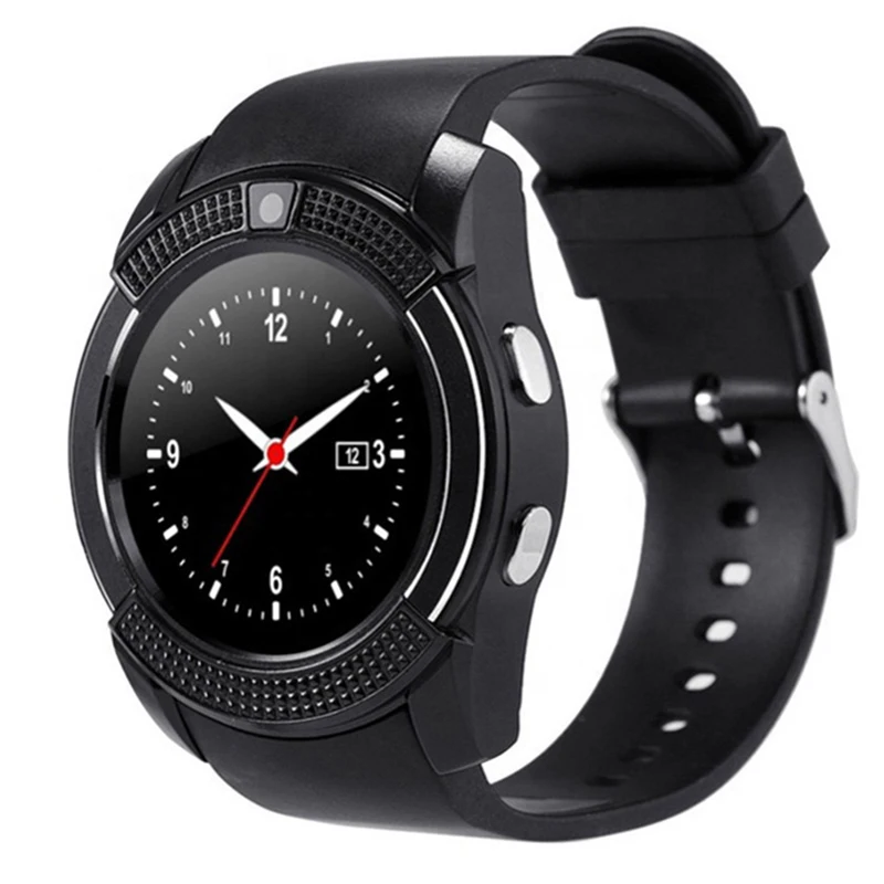 Fashionable V8 Smartwatch Touch Screen with Camera SIM Card Slot Waterproof Smart Fitness Watch for men