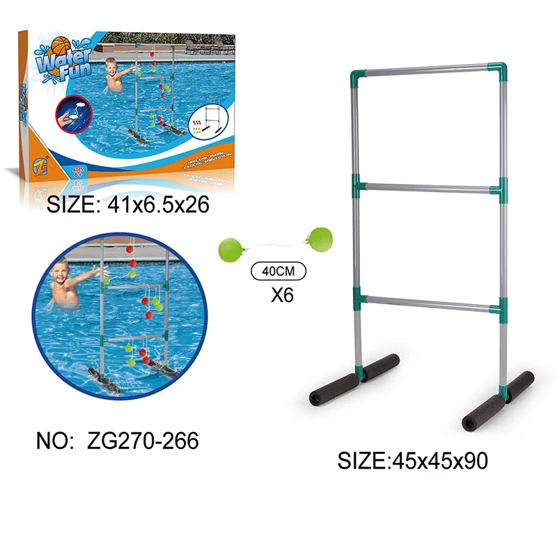 Easy oem kids outdoor swimming pool sports floating toss toy water throwing ladder ball game