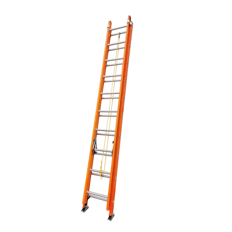 Weiken 2x16 Building Fiberglass Sliding Industrial Ladder Extension Ladder Fire Escape Rope Ladders 32ft