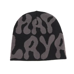 Customized Jacquard Beanies Adult Fashion Printing Acrylic Soft Winter Beanie Hat Knitted