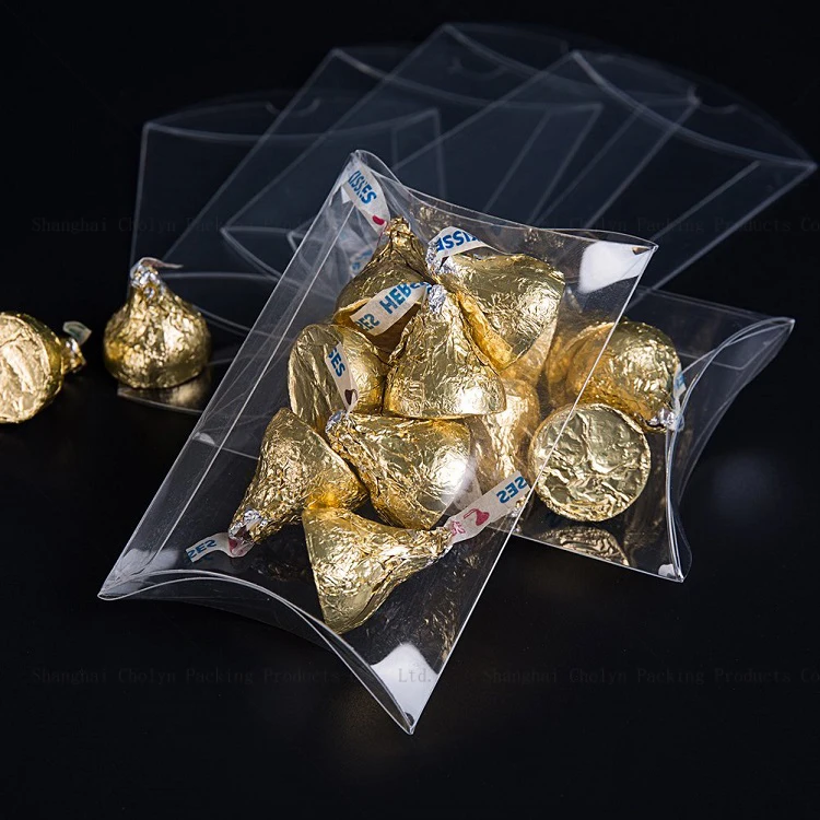 Wholesale customized transparent pvc pillow shaped plastic can cosmetic mixer sponge puff foundation make-up packing box